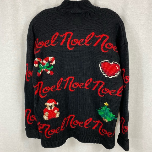 Vintage 1992 The Eagle’s Eye Wool Buttoned Christmas Sweater Sz. M Read - Picture 3 of 9